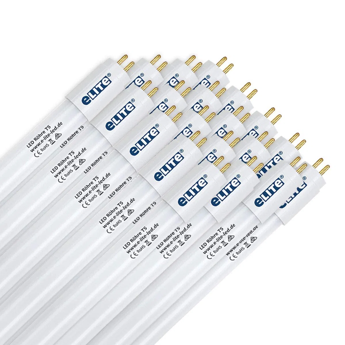 eLITe LED Röhre T5, 84,9cm, 18W, sehr hell, 2340lm, 860, 6000 Kelvin, Tageslichtweiß, NUR FÜR EVG, 140 Grad, homogenes Licht, langlebig 50.000h, 3 Jahre Garantie, 25 Stück