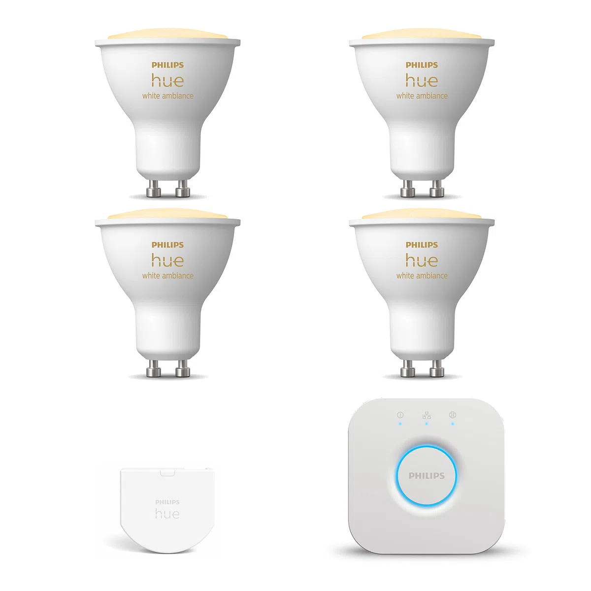 Philips Hue - Starterkit - 4x GU10 Spots - Warm/Kaltweiß